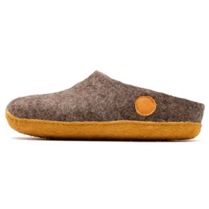 Nauseni Handmade Wool Felt Slippers Yak Brown