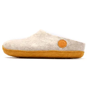 Nauseni Handmade Wool Felt Slippers Yeti White
