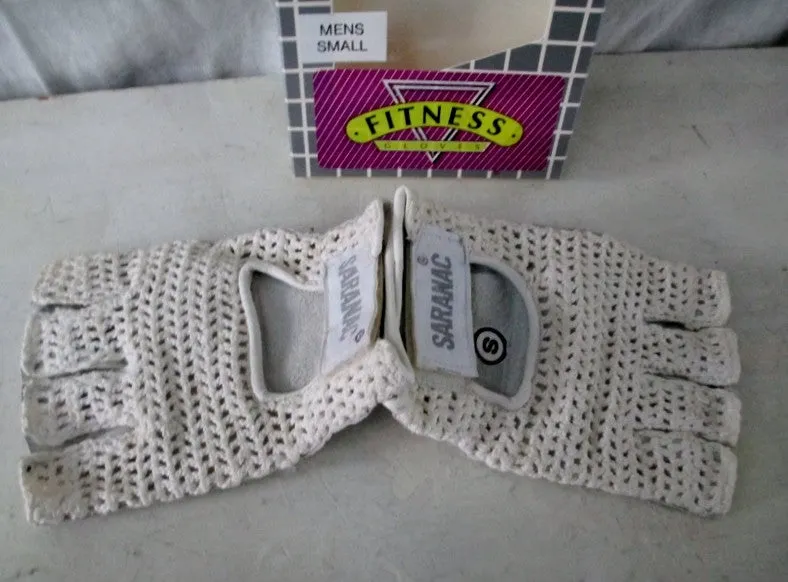 NEW Mens SARANAC MESH Workout Cycling Aerobics Fitness Gloves WHITE S
