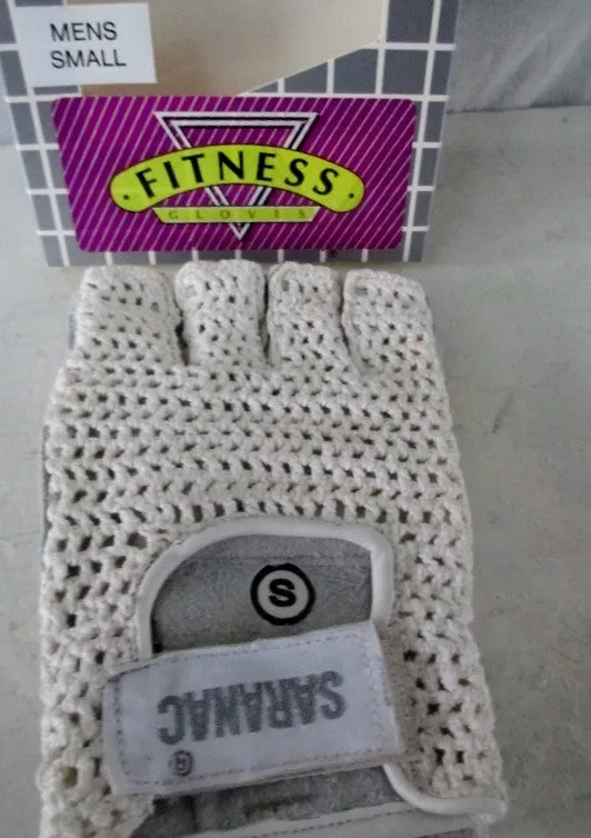 NEW Mens SARANAC MESH Workout Cycling Aerobics Fitness Gloves WHITE S
