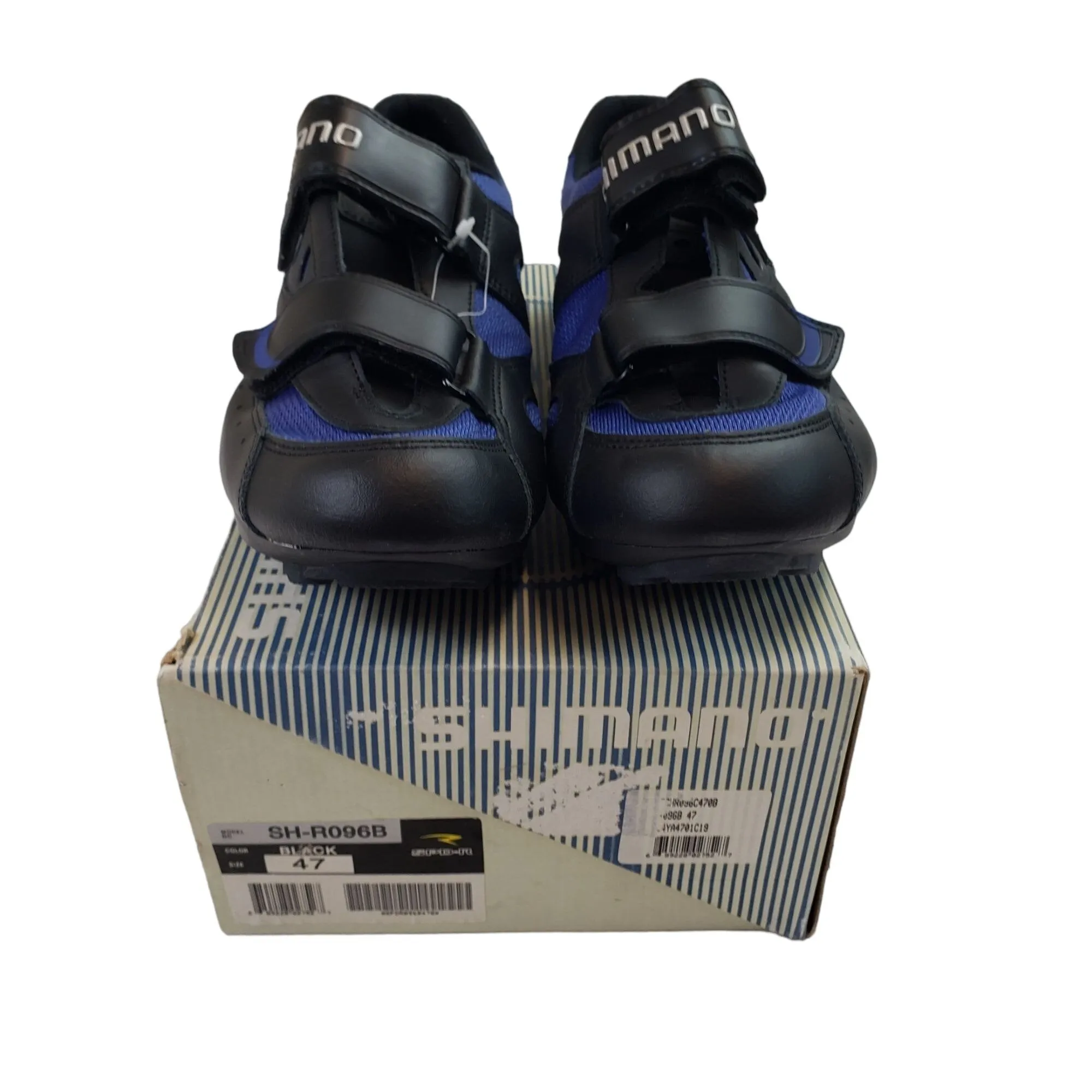 NIB/NWT Shimano SH-R096B Road Cycling Shoes Black/Blue Size 47/12.5 US