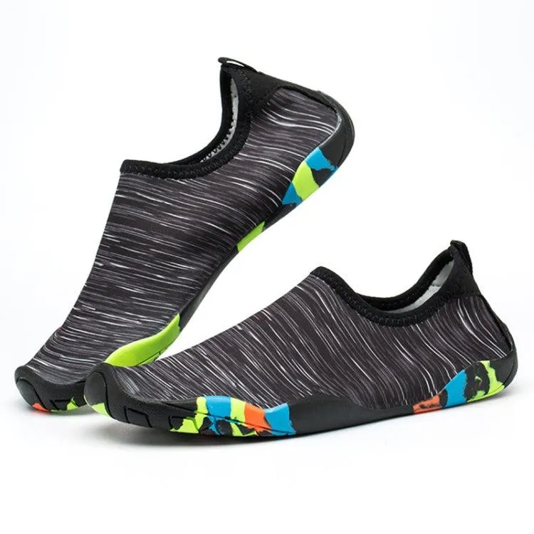 Non-Slip Rubber Beach Diving Shoes with Printed Pattern and Thick Sole for Men - Comfortable Swim Socks