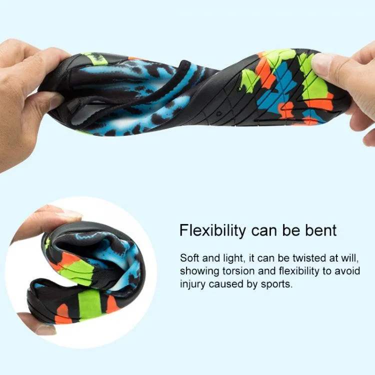Non-Slip Rubber Beach Diving Shoes with Printed Pattern and Thick Sole for Men - Comfortable Swim Socks