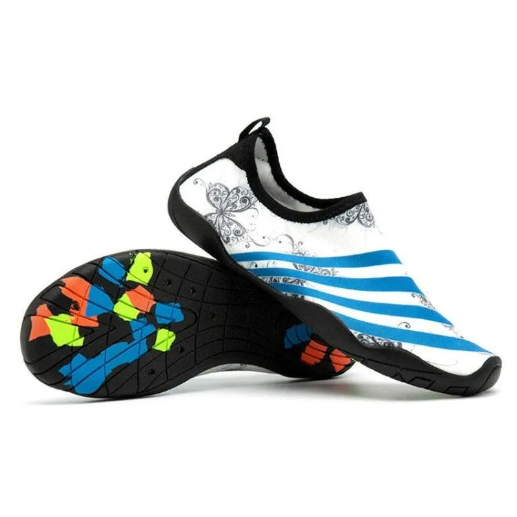 Non-Slip Rubber Beach Diving Shoes with Printed Pattern and Thick Sole for Men - Comfortable Swim Socks