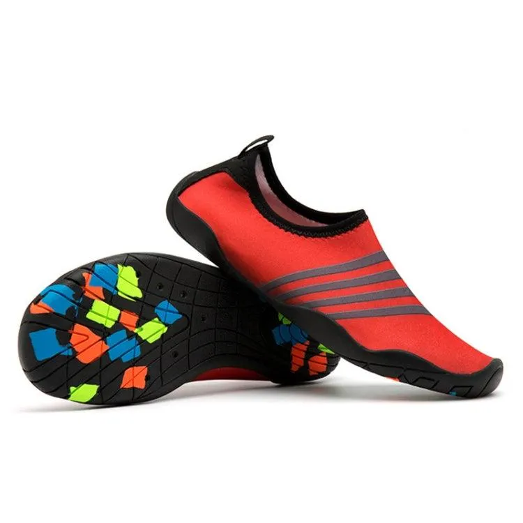 Non-Slip Rubber Beach Diving Shoes with Printed Pattern and Thick Sole for Men - Comfortable Swim Socks