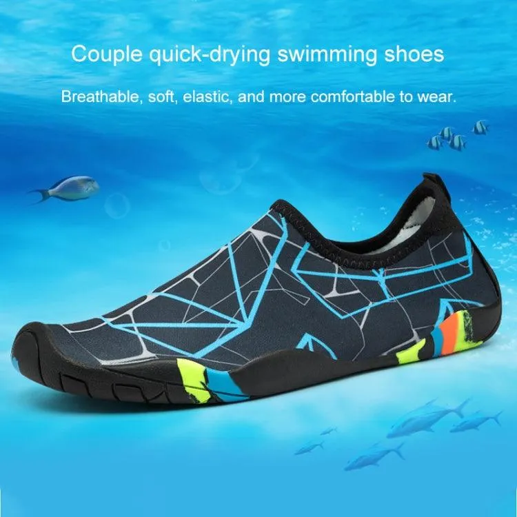 Non-Slip Rubber Beach Diving Shoes with Printed Pattern and Thick Sole for Men - Comfortable Swim Socks