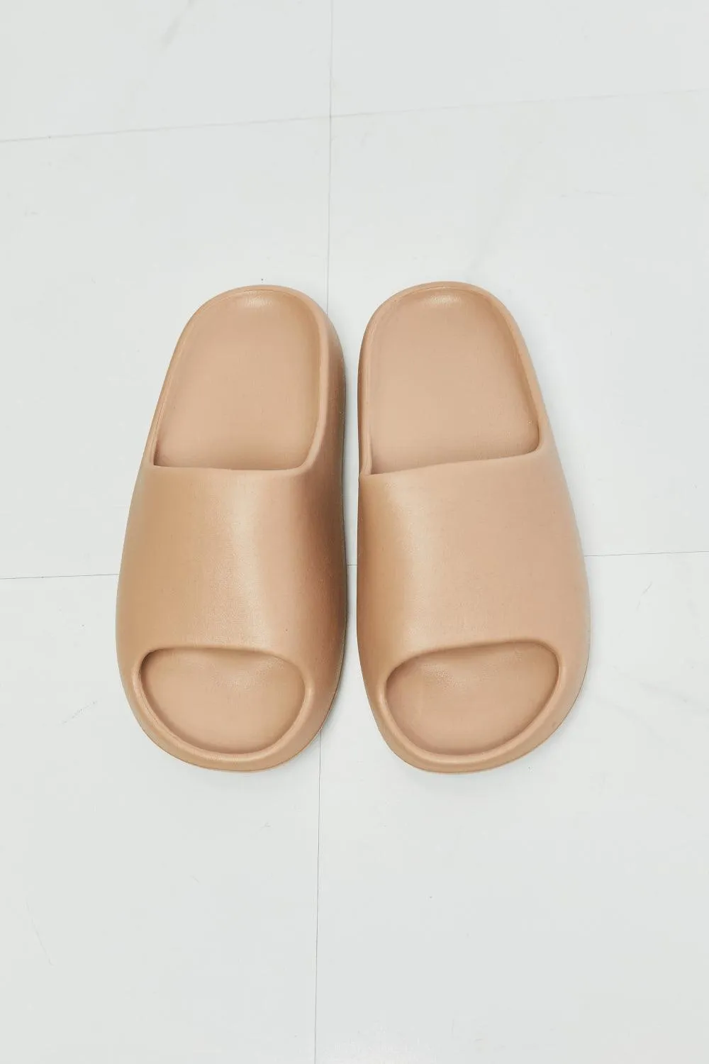 Nook Joi My Happy Place Beige Open Toe Slides