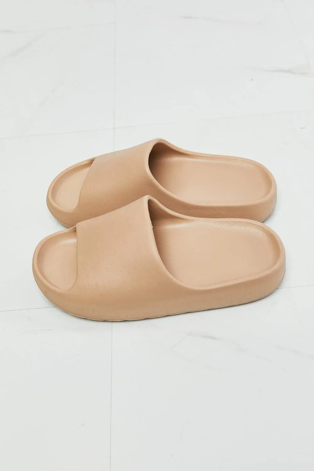 Nook Joi My Happy Place Beige Open Toe Slides
