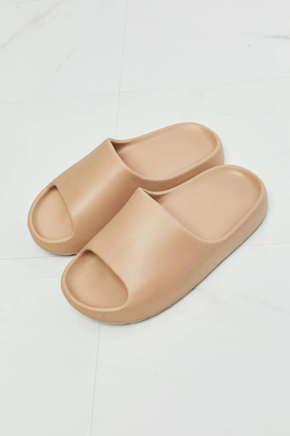 Nook Joi My Happy Place Beige Open Toe Slides