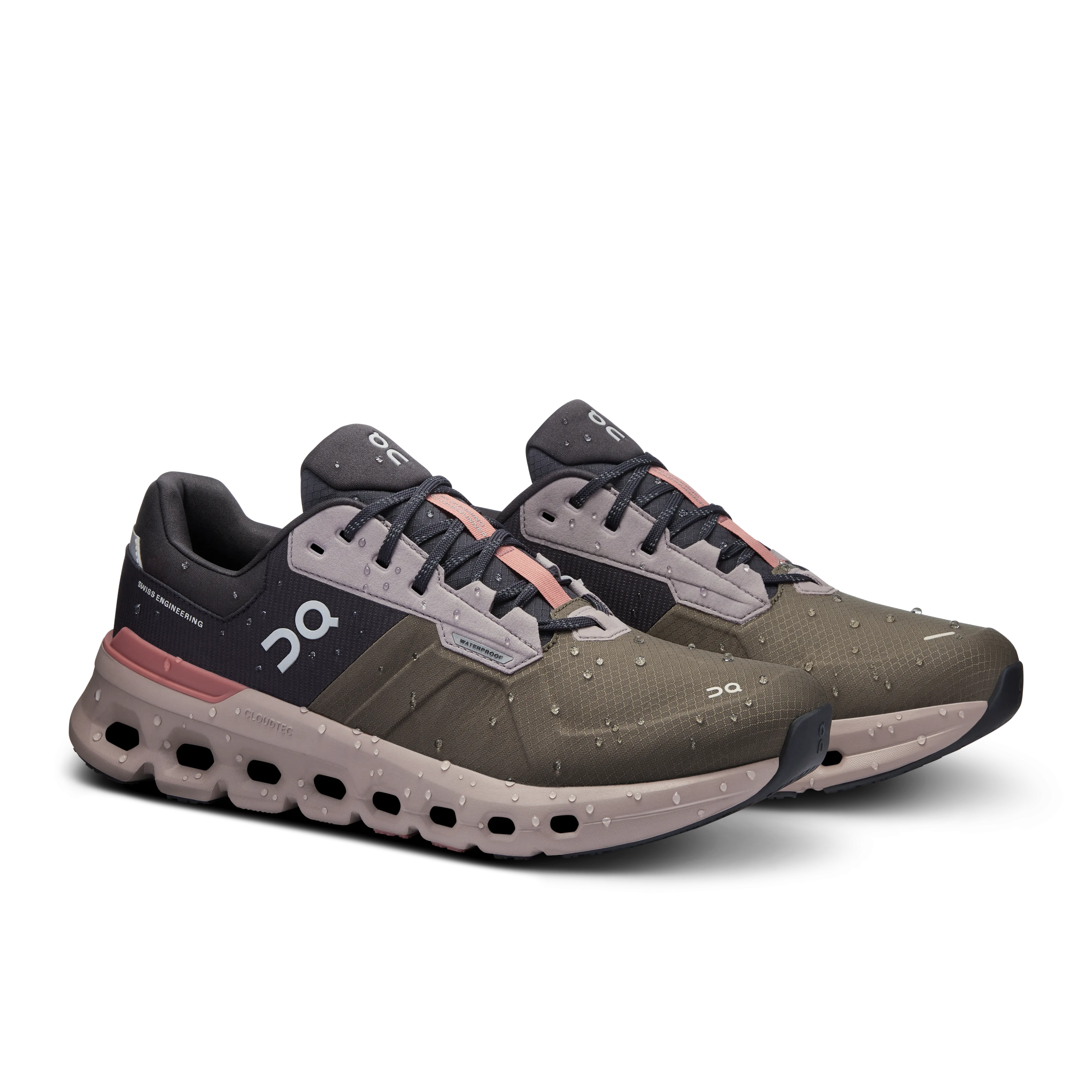 On Running Men's Cloudrunner 2 Waterproof Shoes - Olive / Mahogany