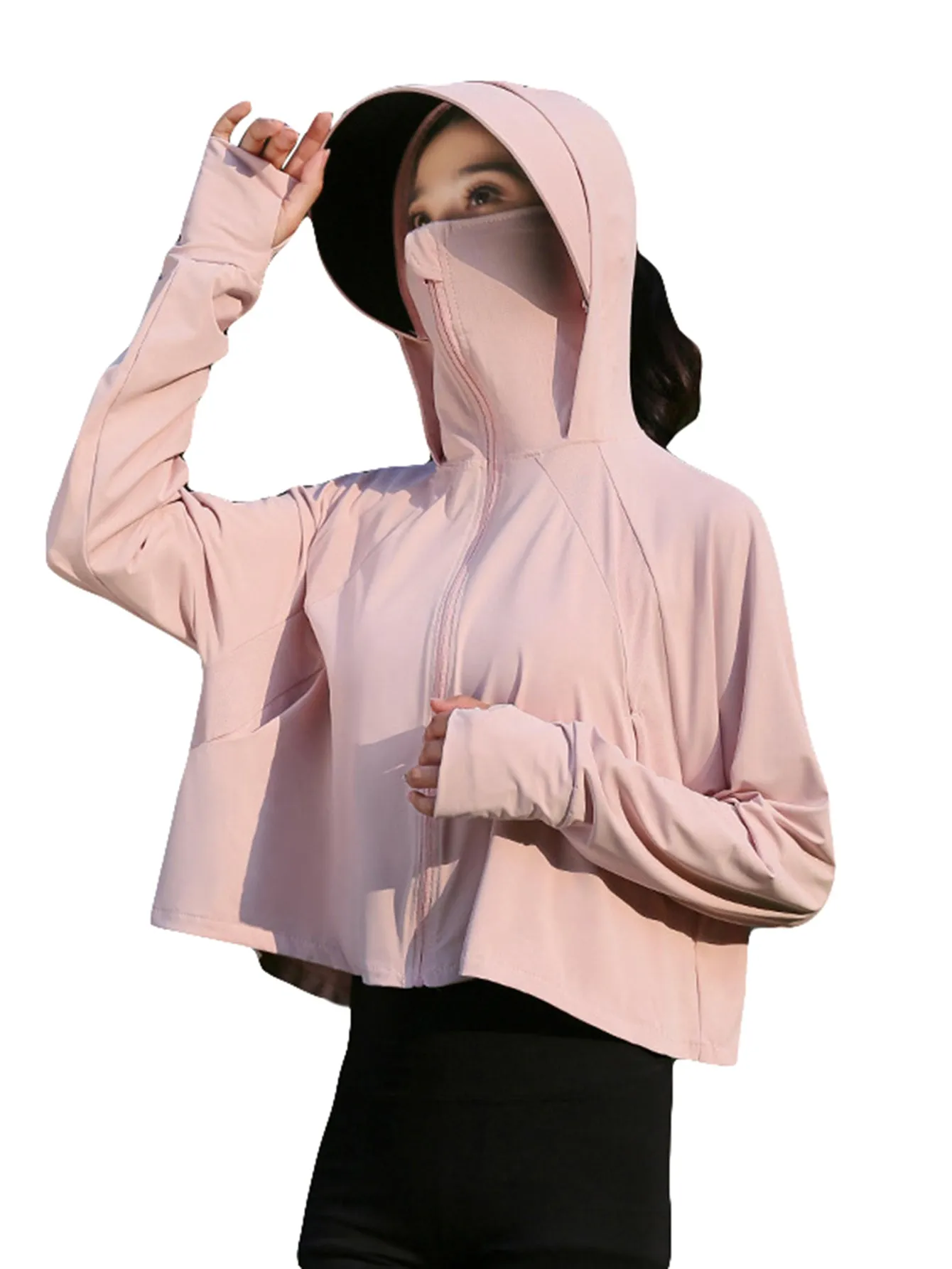 Outdoor mountain climbing sun protection clothing for women, vinyl ice silk quick-drying original yarn anti-UV smock, cycling thin sun protection clothing