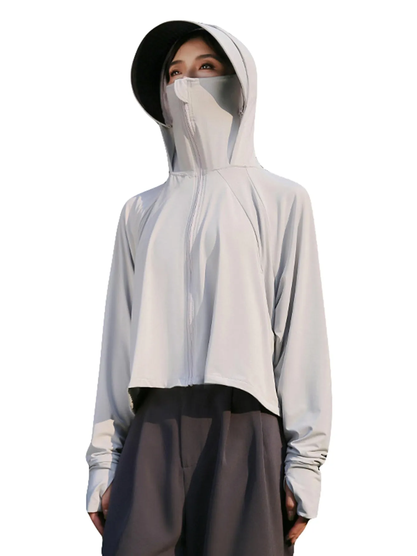 Outdoor mountain climbing sun protection clothing for women, vinyl ice silk quick-drying original yarn anti-UV smock, cycling thin sun protection clothing