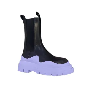 PAULA Bi-Color Leather Ankle Boots
