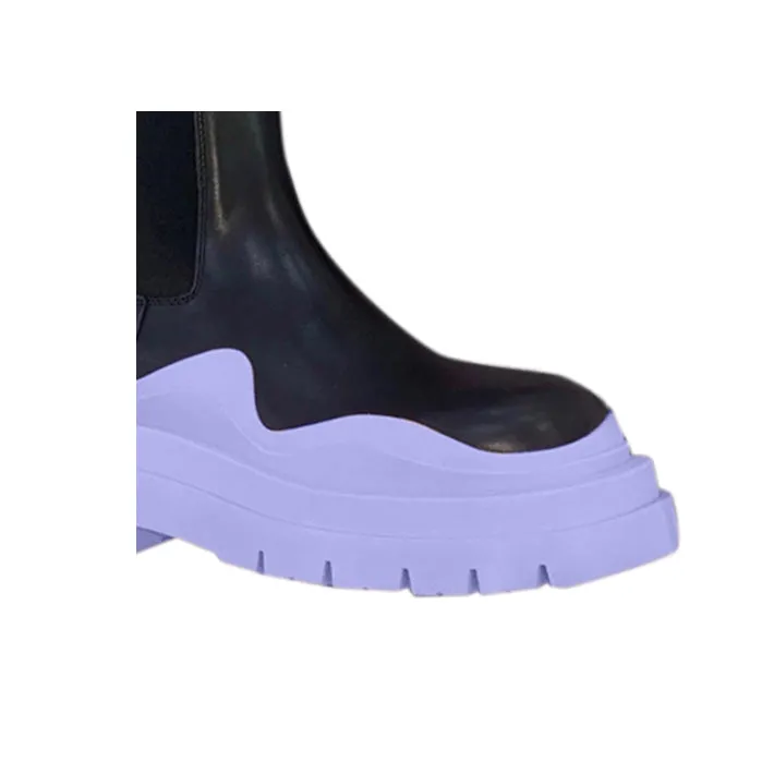 PAULA Bi-Color Leather Ankle Boots