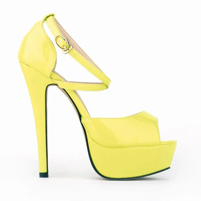 Peep Toe Cross Strap High Heeled Sandals