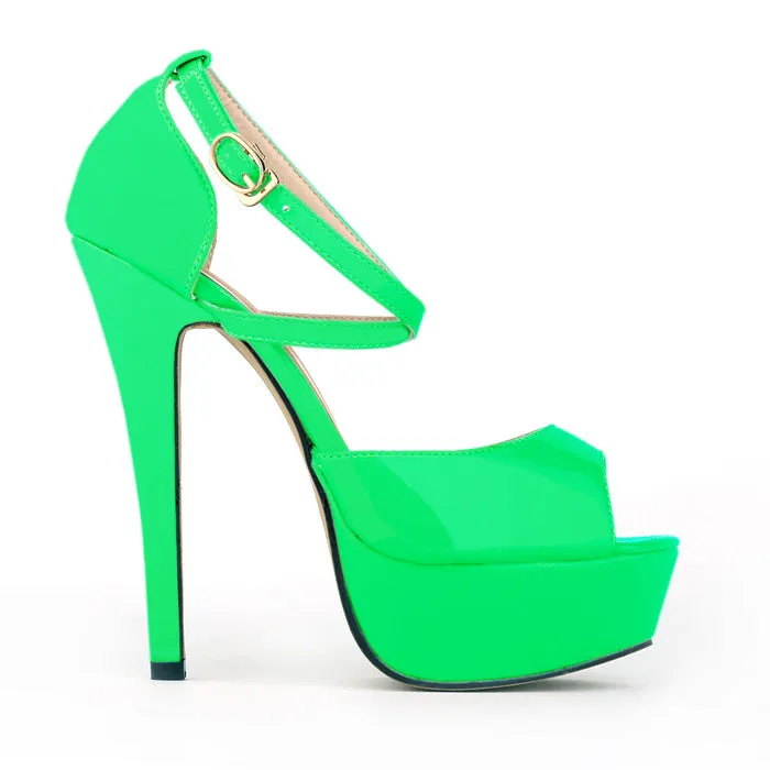 Peep Toe Cross Strap High Heeled Sandals