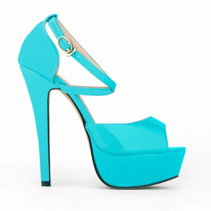Peep Toe Cross Strap High Heeled Sandals