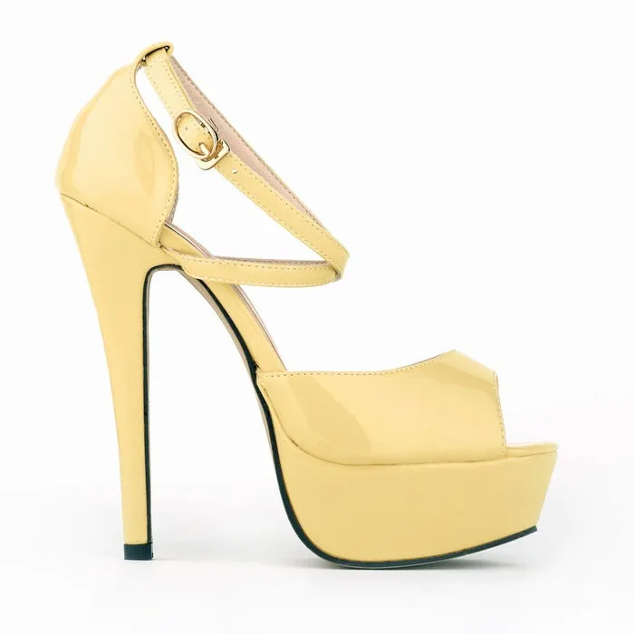 Peep Toe Cross Strap High Heeled Sandals