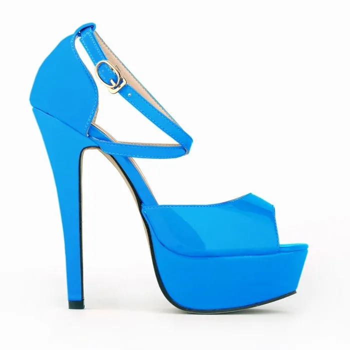 Peep Toe Cross Strap High Heeled Sandals