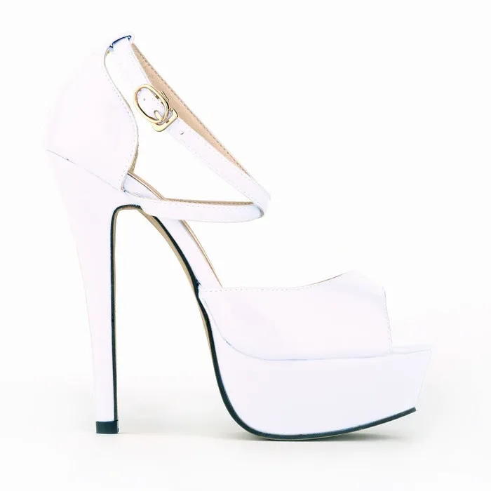 Peep Toe Cross Strap High Heeled Sandals