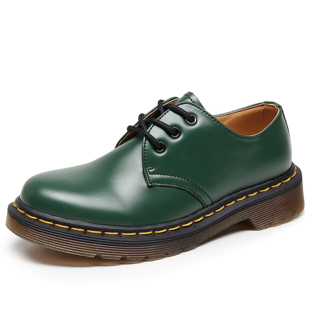 PEOPLETERRITORY 1461 low-top small leather shoes men's genuine leather British style large size short boots round head men's and women's casual tooling shoes