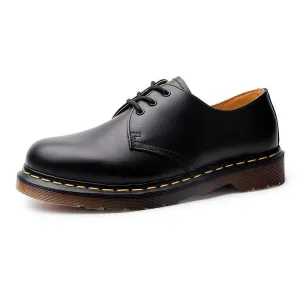 PEOPLETERRITORY 1461 low-top small leather shoes men's genuine leather British style large size short boots round head men's and women's casual tooling shoes