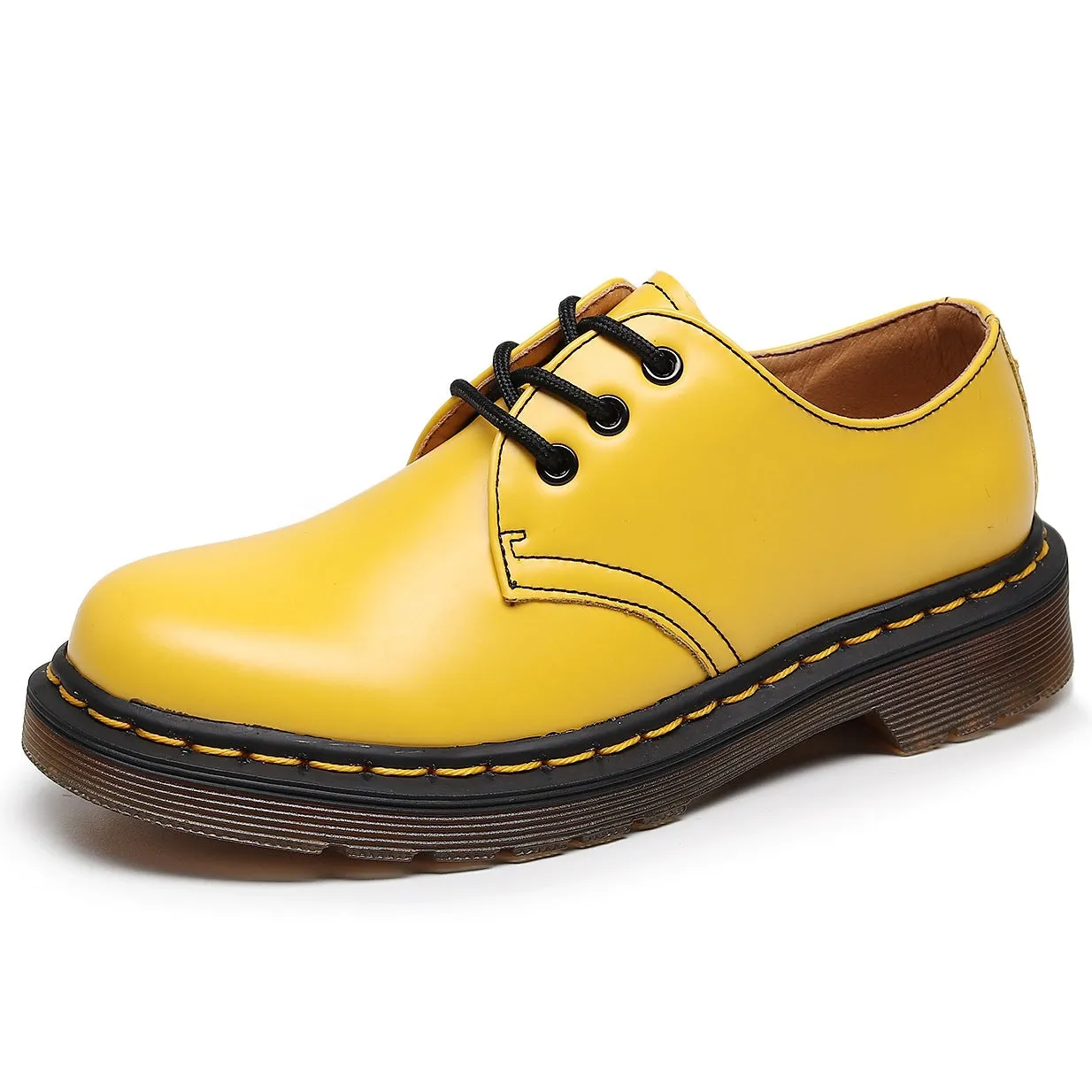 PEOPLETERRITORY 1461 low-top small leather shoes men's genuine leather British style large size short boots round head men's and women's casual tooling shoes
