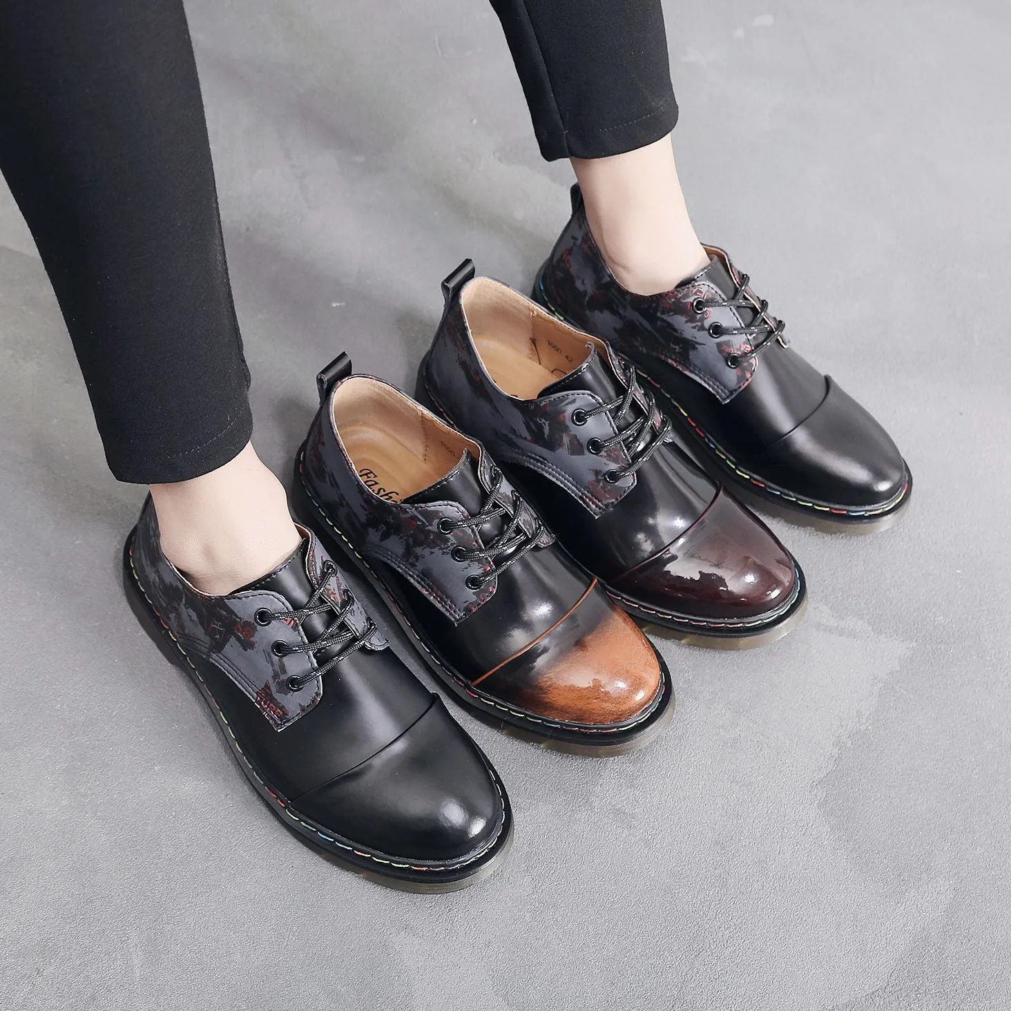 PEOPLETERRITORY personality 1461 low-top small leather shoes men's genuine leather British style large-size short boots round head couple casual tooling shoes