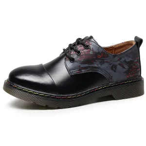 PEOPLETERRITORY personality 1461 low-top small leather shoes men's genuine leather British style large-size short boots round head couple casual tooling shoes