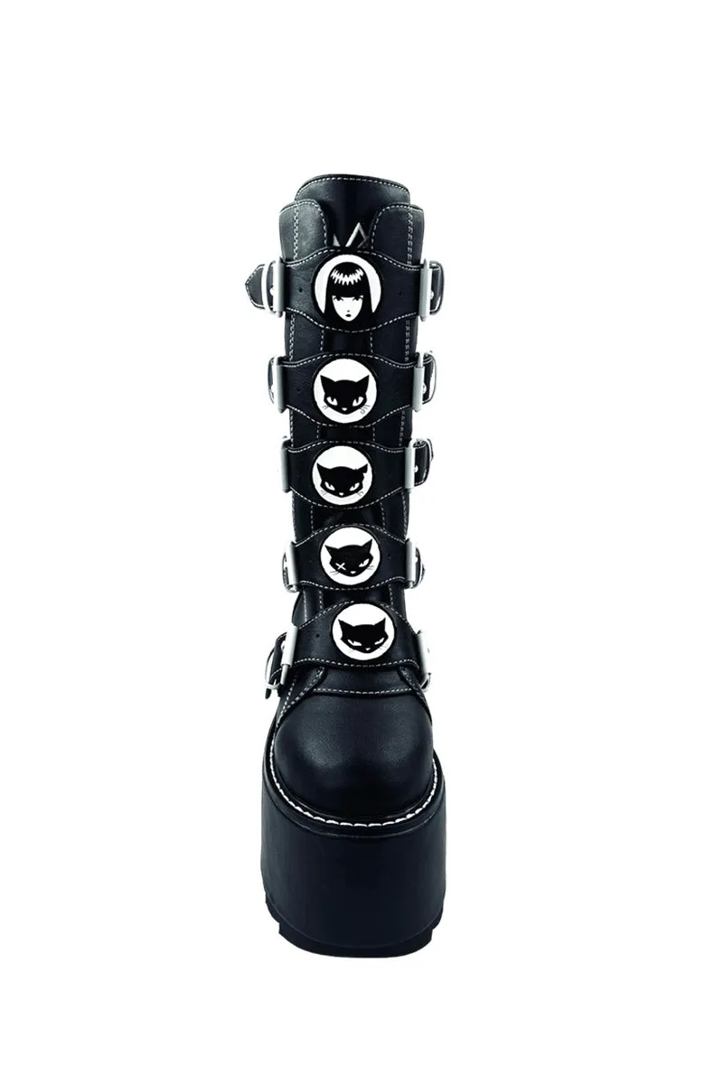 Phazer Emily The Strange Platform Boots [BLACK/WHITE]