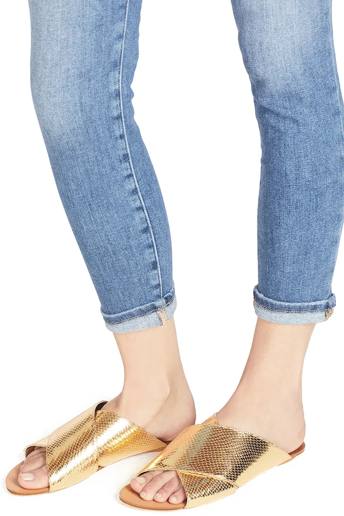 Printed Nappa Leather Slides (Oro)