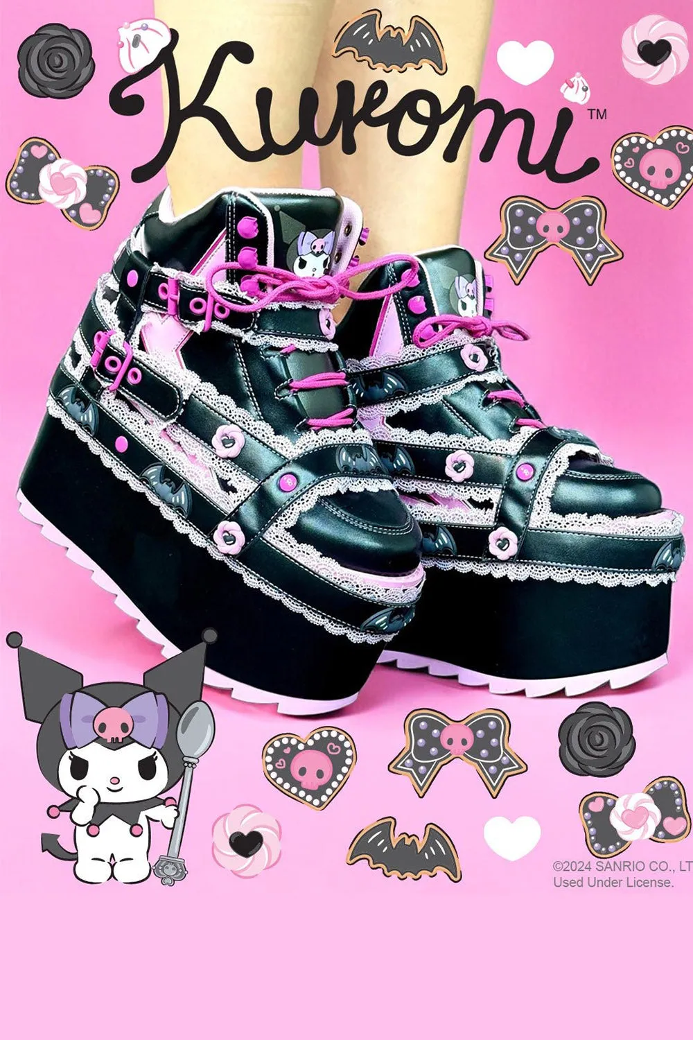 Qozmo Bndg Kuromi Platforms [Black] [NO RESTOCKS]