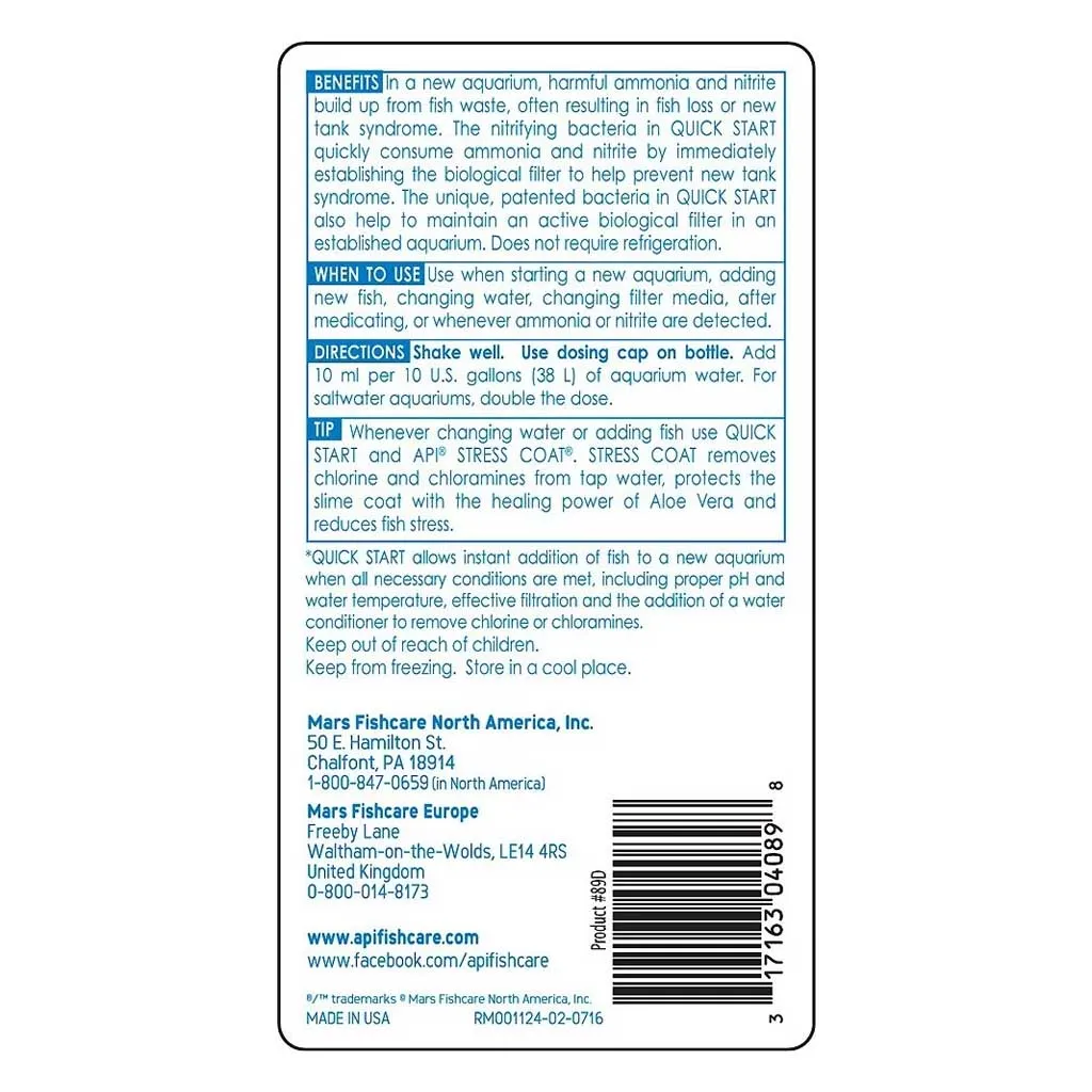 Quick Start Freshwater & Saltwater Water Treatment 8 fl oz
