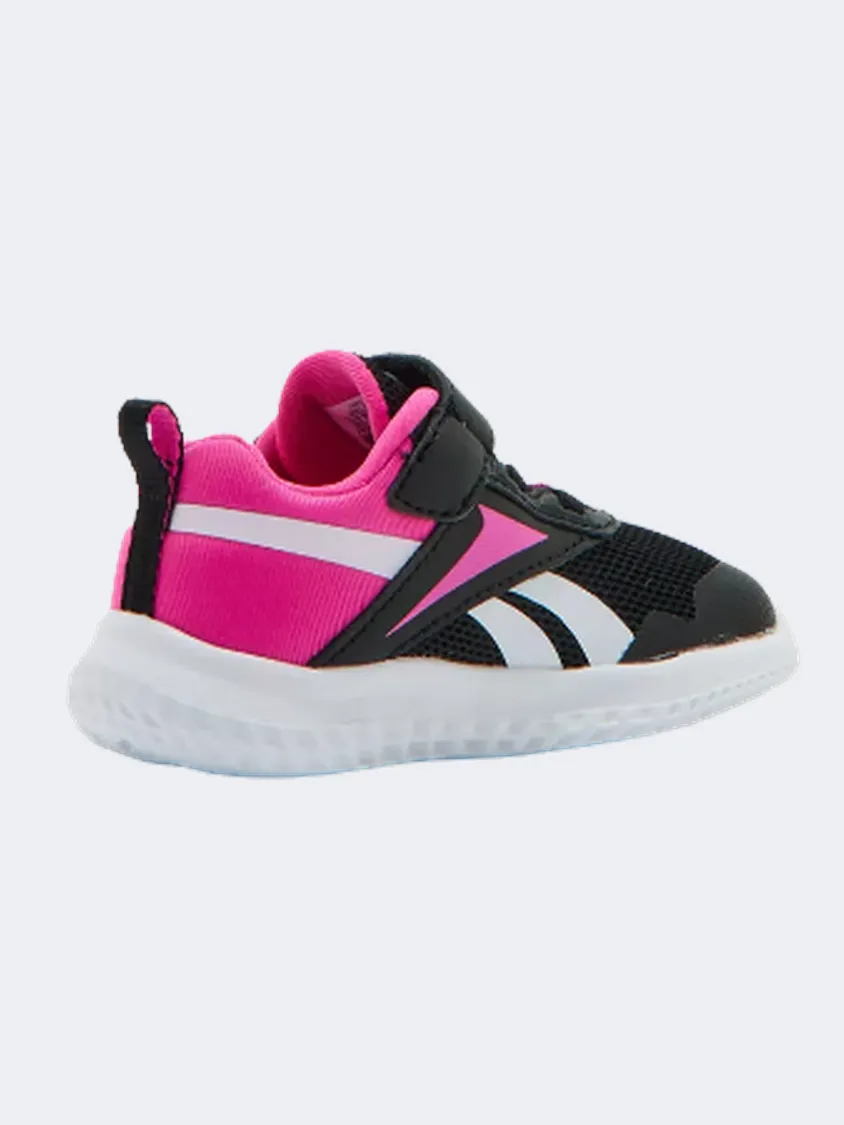 Reebok Rush Runner 5 Td Infant-Girls Running Shoes Black/Pink/White