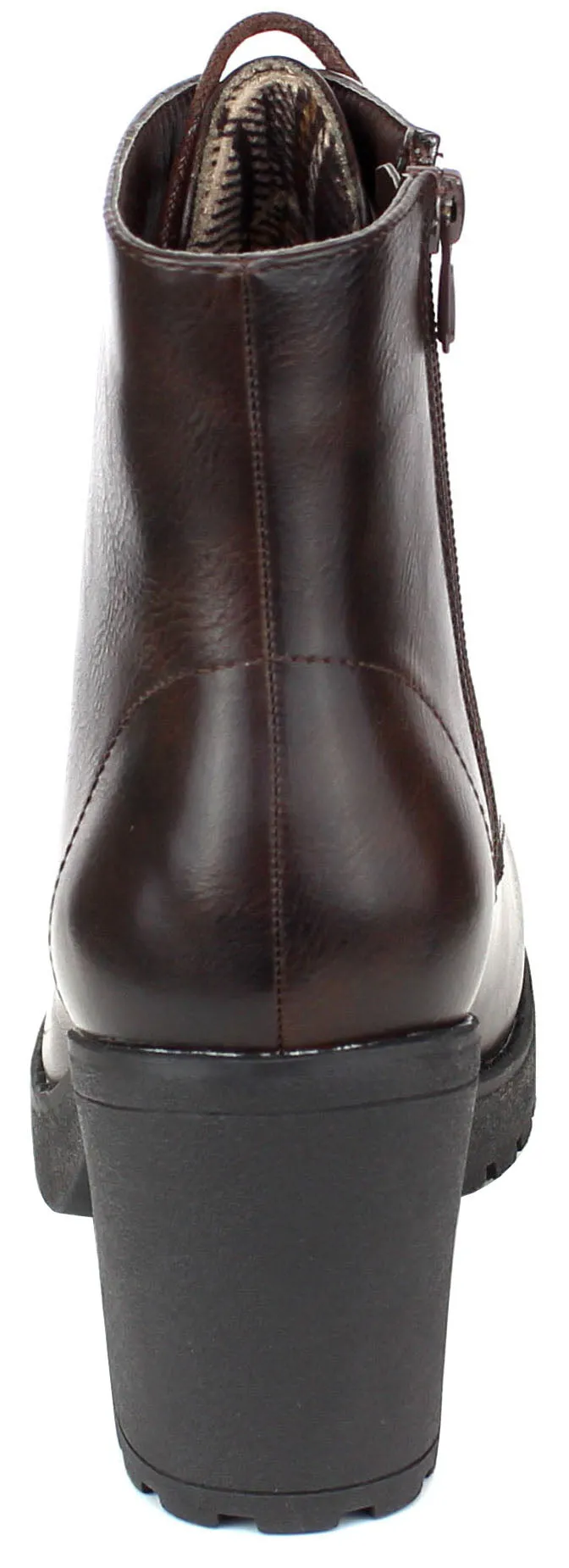 Refresh Footwear Women's Lace-Up Combat Chunky Stacked Heel Ankle Bootie