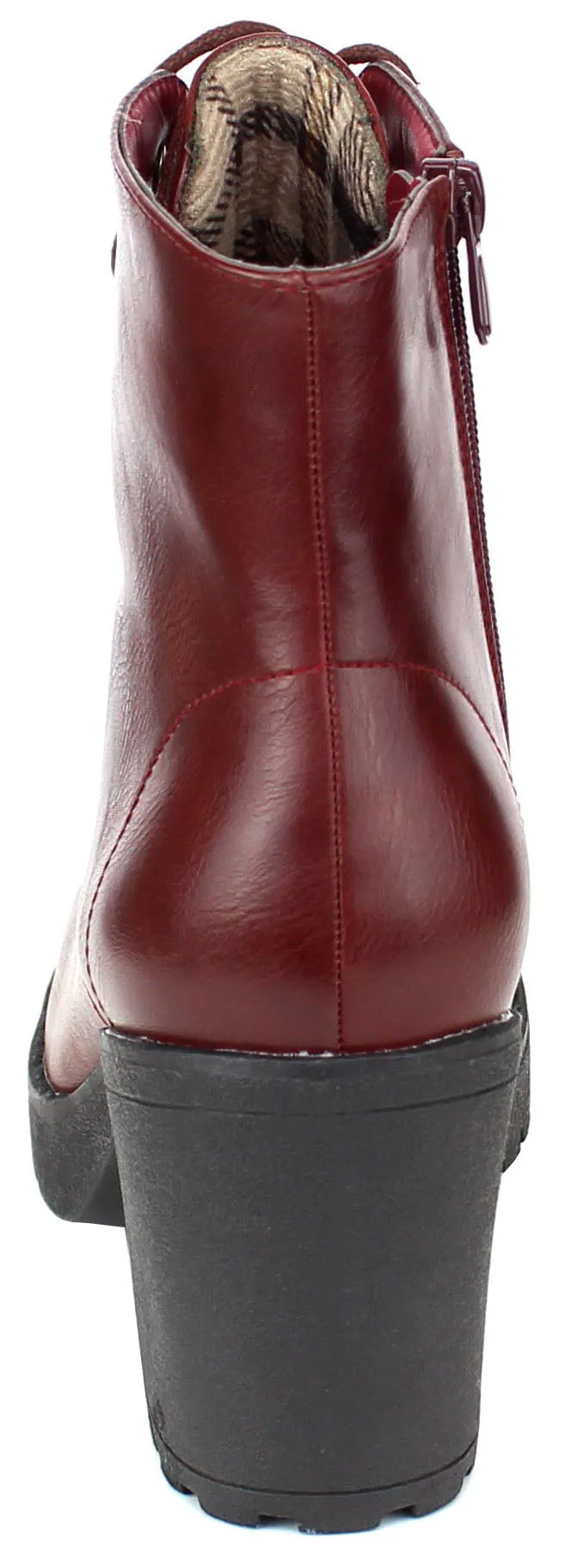 Refresh Footwear Women's Lace-Up Combat Chunky Stacked Heel Ankle Bootie