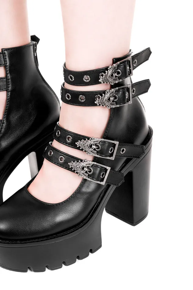 Restyle - Evelynn - Buckle Classic Platform Goth Boots