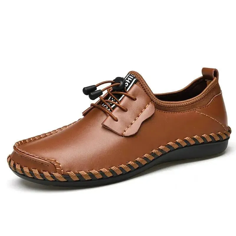 Ripple Lace-Up Leather Shoes