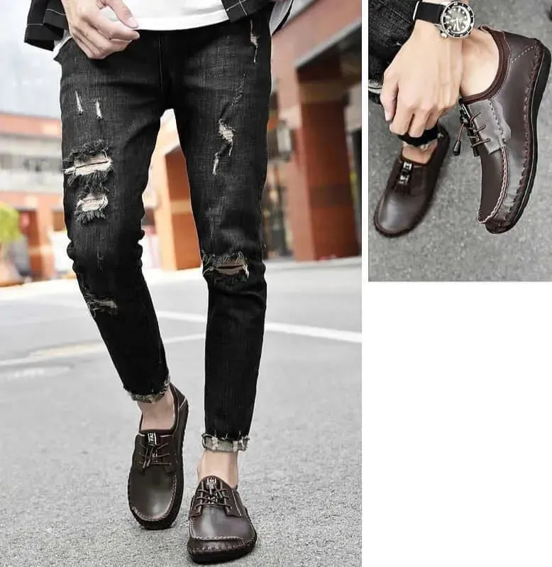 Ripple Lace-Up Leather Shoes