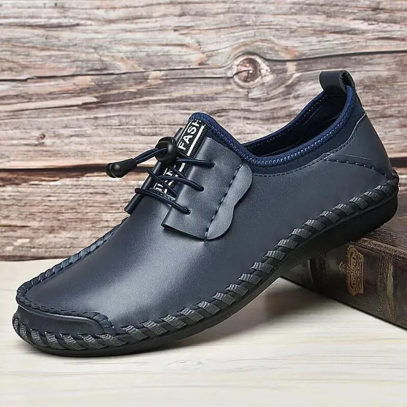 Ripple Lace-Up Leather Shoes