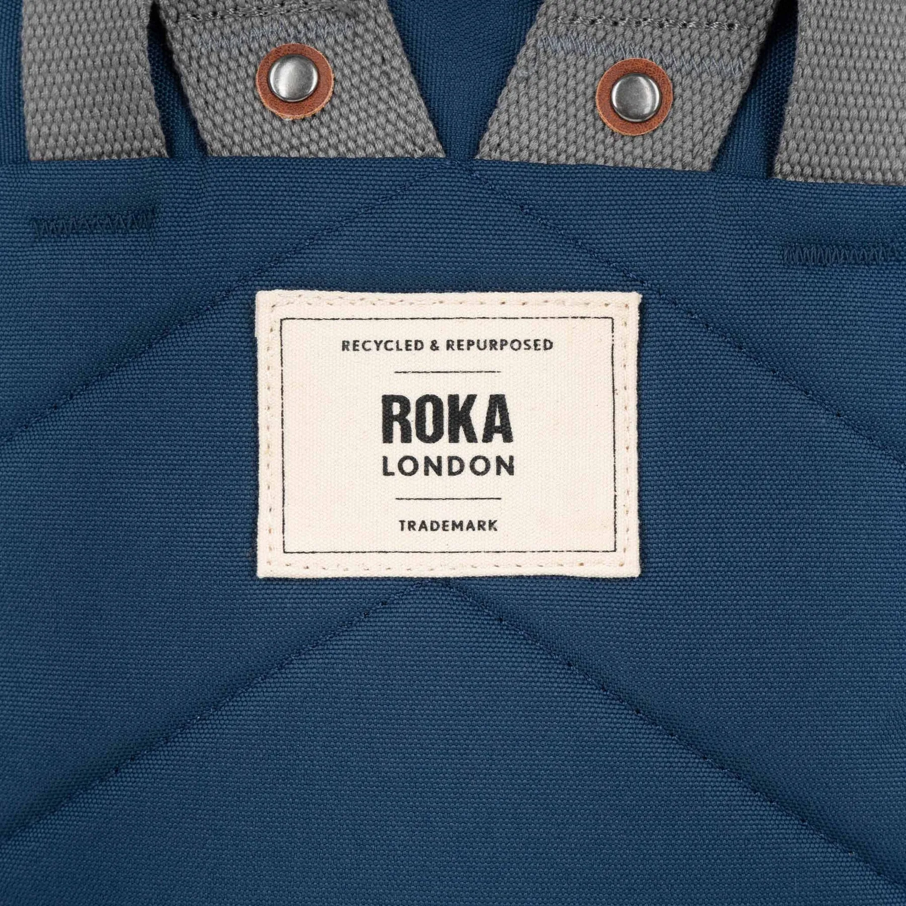 ROKA Finchley A Deep Blue Large Recycled Canvas Bag