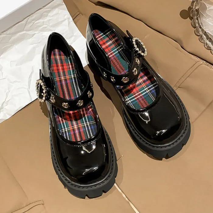 Round Toe Buckle Mary Janes Shoes