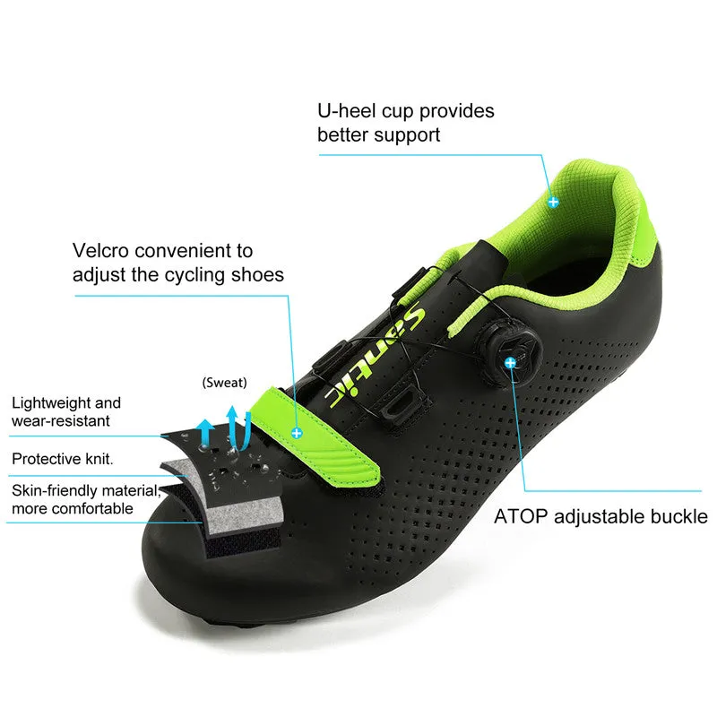 Santic Roadwind Black Mens Cycling Shoes with Compatible Cleat Peloton