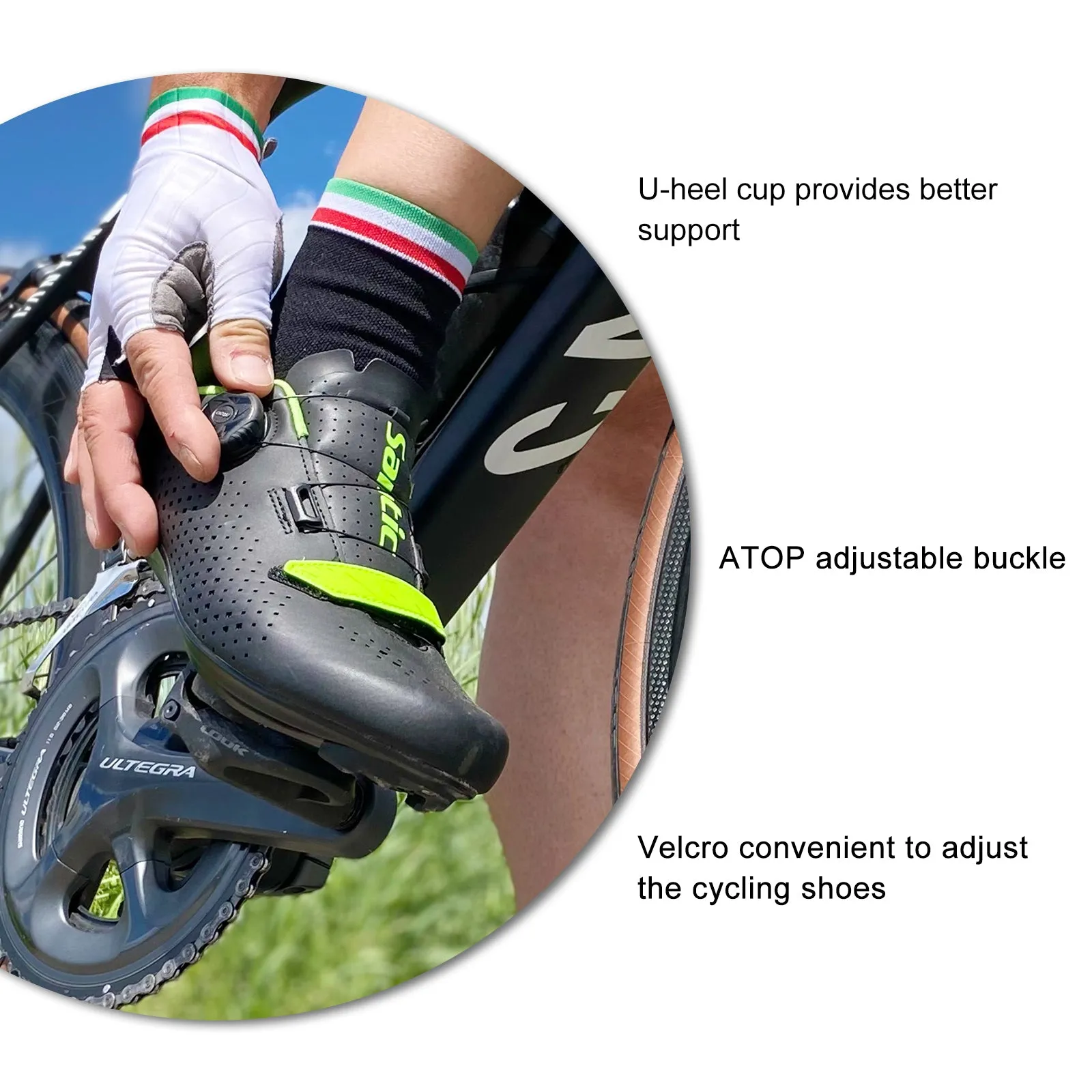 Santic Roadwind Black Mens Cycling Shoes with Compatible Cleat Peloton