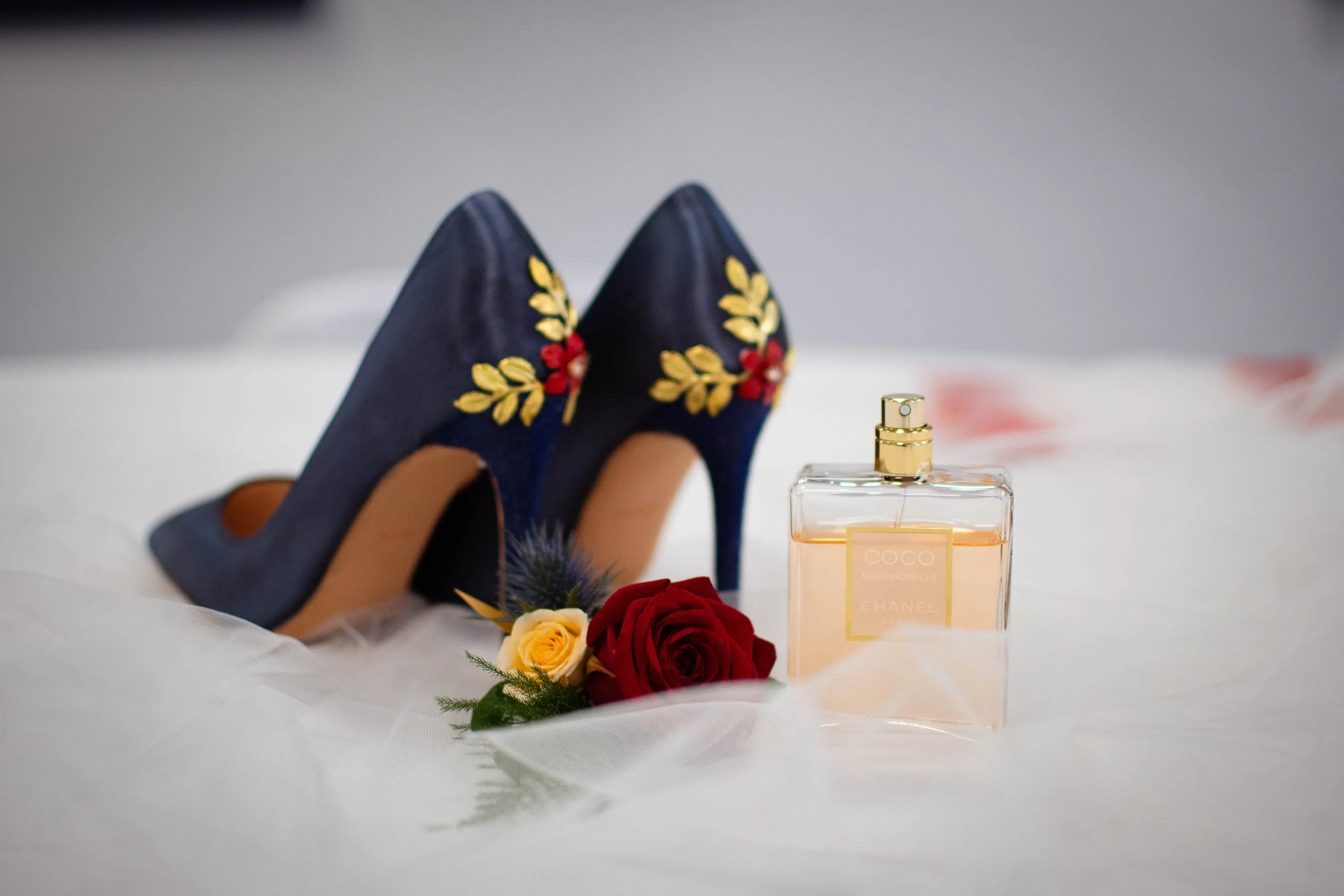 Satin Shoes with 'Cherry Blossom' | Custom Colours