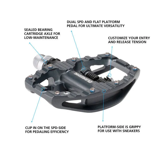 SHIMANO PD-EH500 SPD Dual-Purpose Platform Black Pedals
