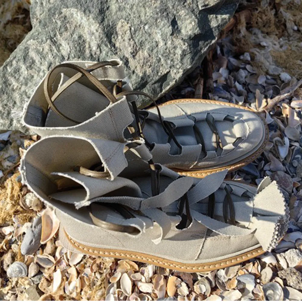 SHR Make this flower great again light beige vegan booties