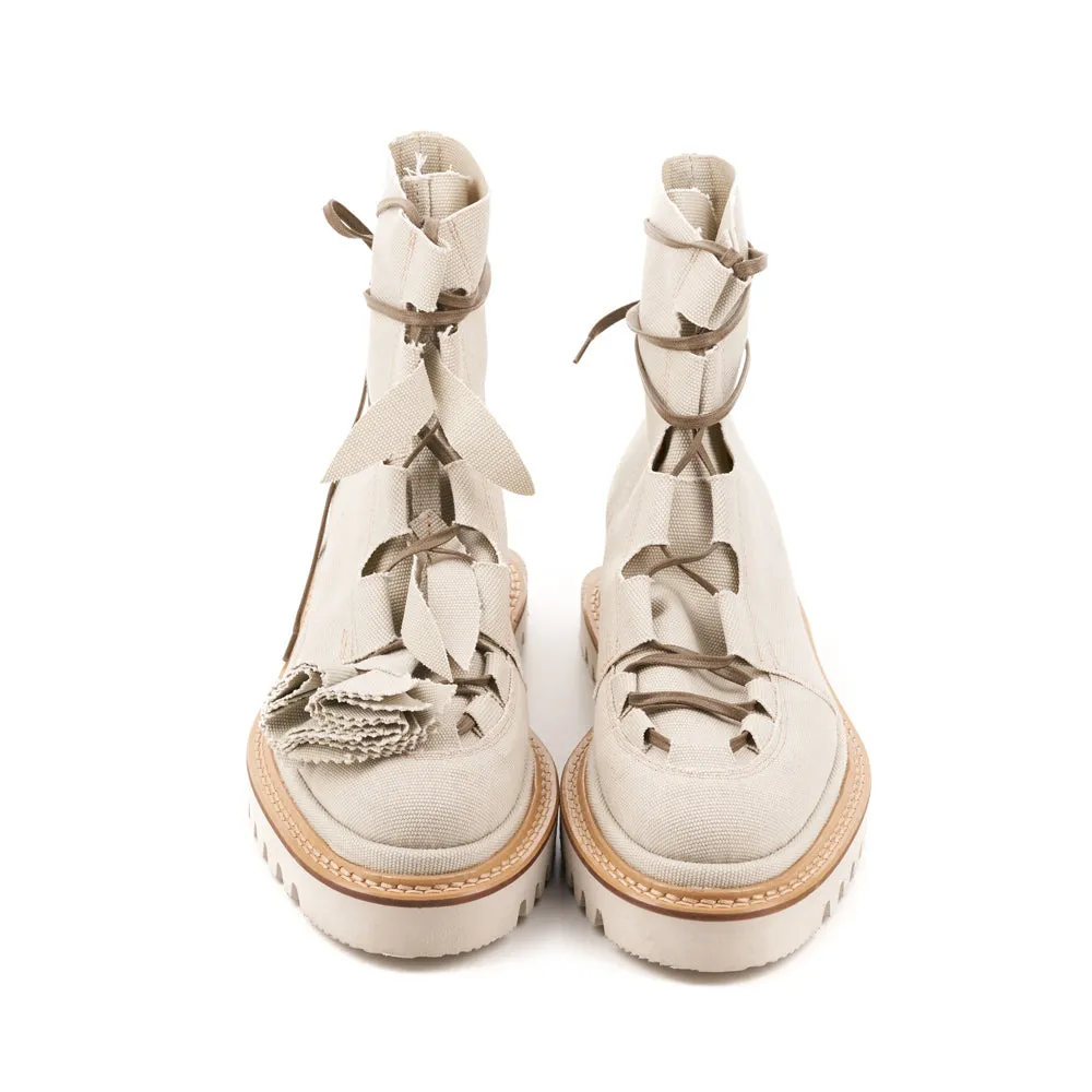 SHR Make this flower great again light beige vegan booties