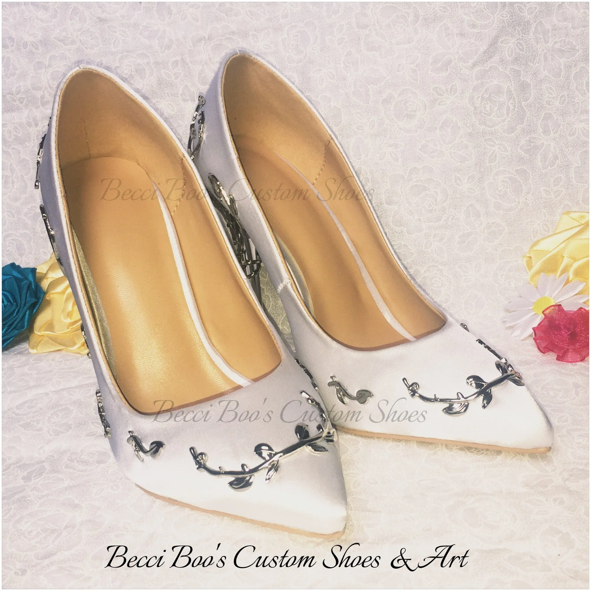 Simply Beautiful Filigree Bridal Shoes - Various Colours