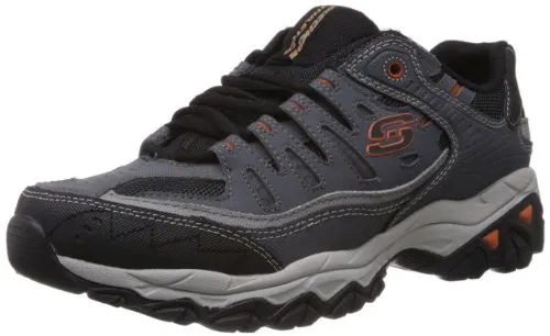 Skechers Sport Men's Afterburn Memory Foam Lace-Up Sneaker,Charcoal,13 4E US